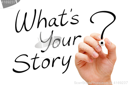 Image of What Is Your Story Handwritten On White 