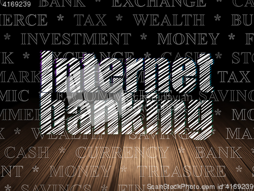 Image of Currency concept: Internet Banking in grunge dark room