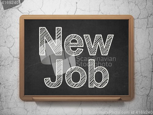 Image of Business concept: New Job on chalkboard background