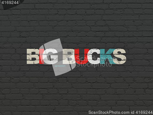 Image of Finance concept: Big bucks on wall background