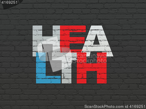 Image of Health concept: Health on wall background