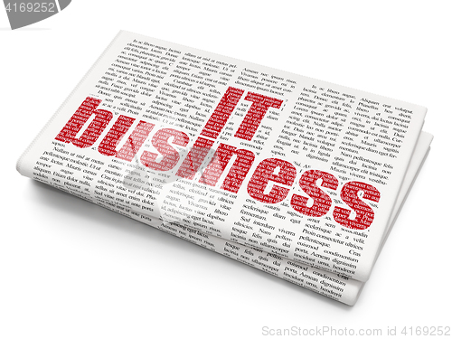 Image of Business concept: IT Business on Newspaper background