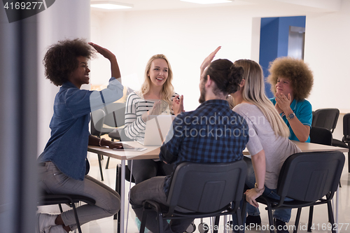 Image of Multiethnic startup business team on meeting