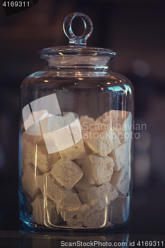 Image of Marshmallows in glass jar