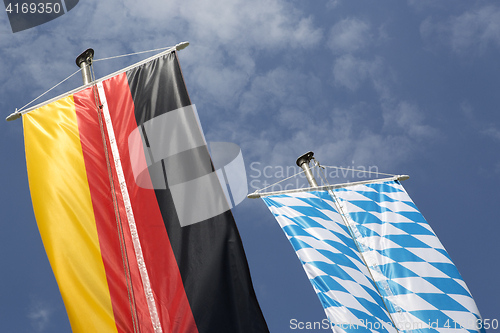 Image of Germany flag and Bavarian flag