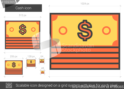 Image of Cash line icon.