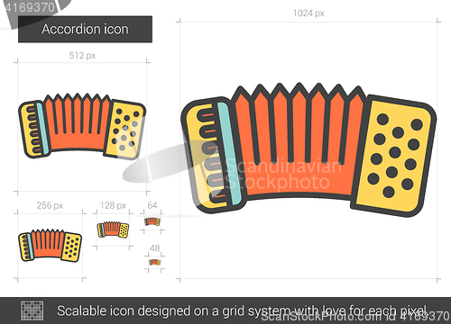 Image of Accordion line icon.