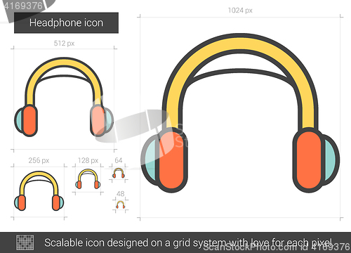 Image of Headphone line icon.