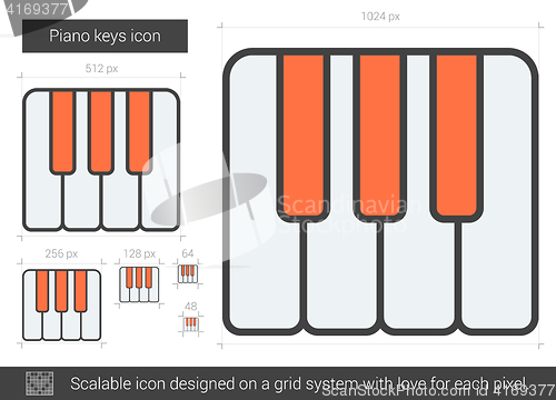 Image of Piano keys line icon.