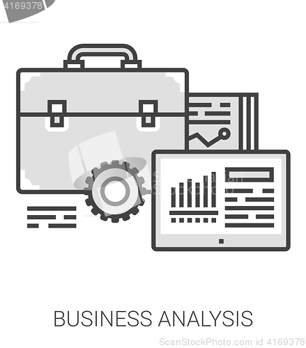 Image of Business analysis line infographic.
