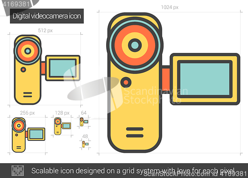 Image of Digital videocamera line icon.