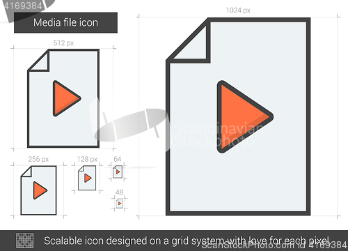 Image of Media file line icon.