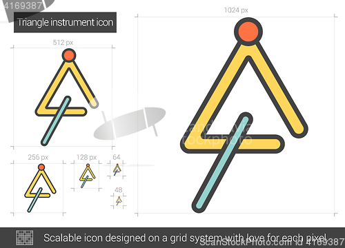 Image of Triangle instrument line icon.