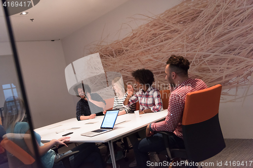 Image of Multiethnic startup business team on meeting