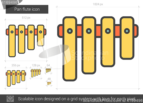 Image of Pan flute line icon.