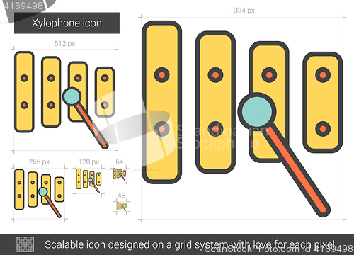 Image of Xylophone line icon.