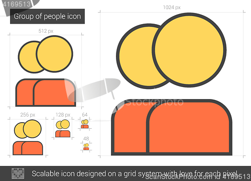 Image of Group of people line icon.