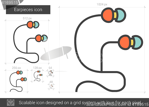 Image of Earpieces line icon.