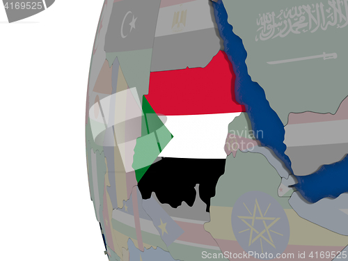 Image of Sudan with national flag