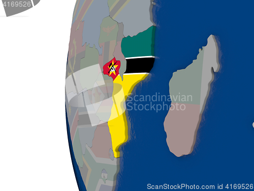 Image of Mozambique with national flag