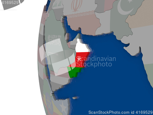 Image of Oman with national flag