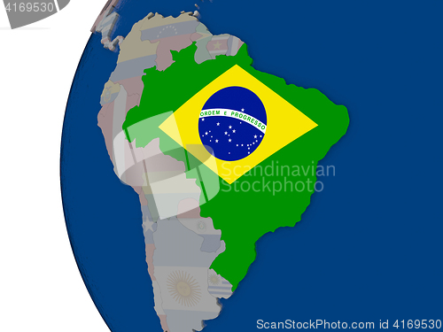 Image of Brazil with national flag