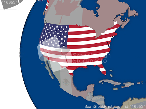 Image of USA with national flag