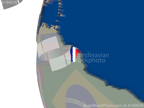 Image of French Guiana with national flag