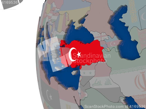 Image of Turkey with national flag