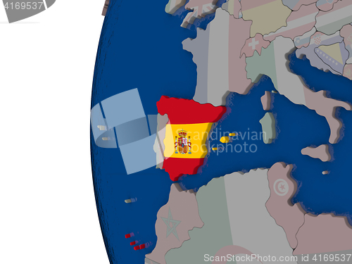 Image of Spain with national flag