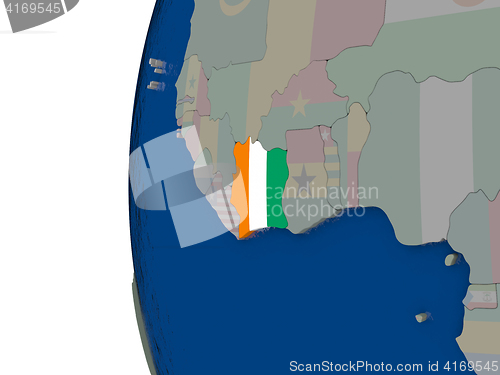 Image of Ivory Coast with national flag