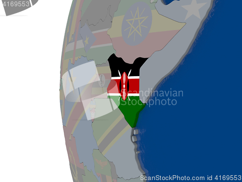 Image of Kenya with national flag