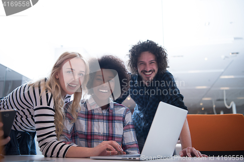 Image of Multiethnic startup business team on meeting