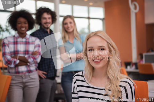 Image of informal business woman working in the office