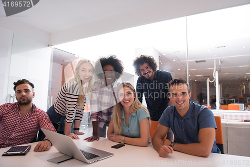 Image of Multiethnic startup business team on meeting