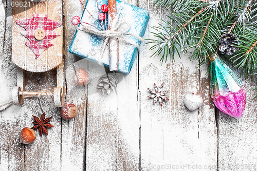 Image of Christmas sleigh and gifts