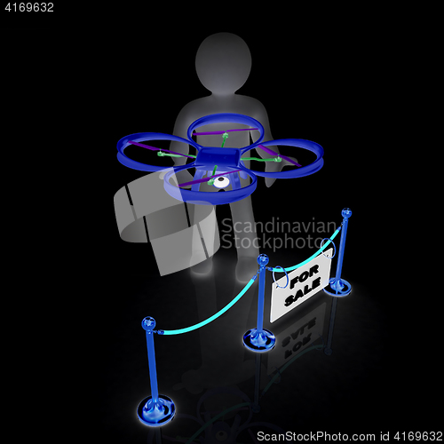 Image of Drone, quadrocopter, with photo camera at the technical exhibiti