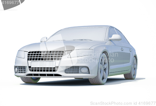 Image of 3d Car White Blank Template