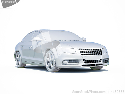 Image of 3d Car White Blank Template