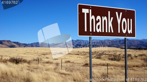 Image of Thank You brown road sign