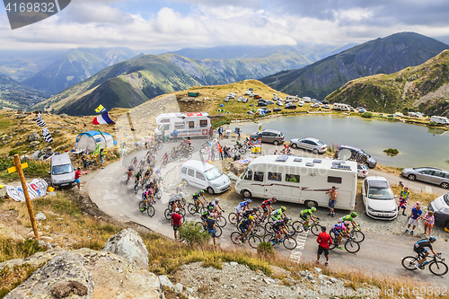 Image of The Peloton in Mountains - Tour de France 2015