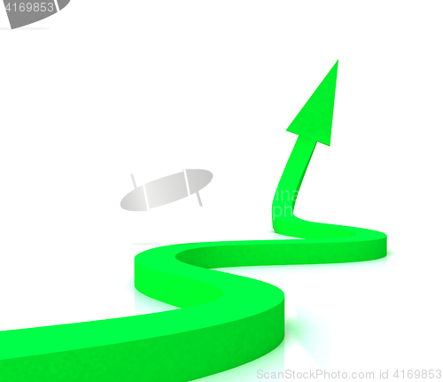 Image of Green Wavy Arrow Shows Success