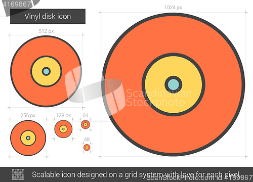 Image of Vinyl disk line icon.