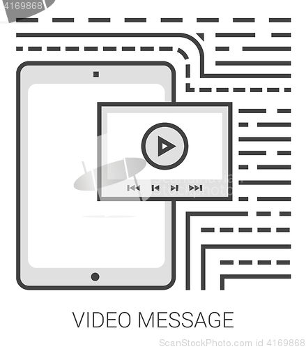 Image of Video message line infographic.
