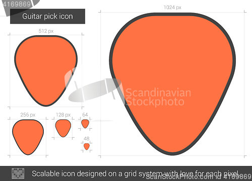 Image of Guitar pick line icon.