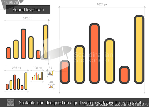 Image of Sound level line icon.