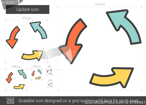 Image of Update line icon.