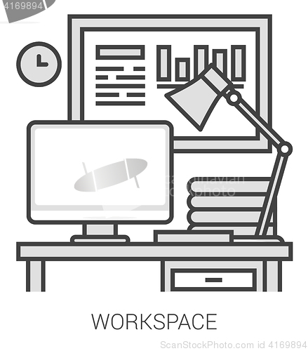 Image of Workplace line infographic.