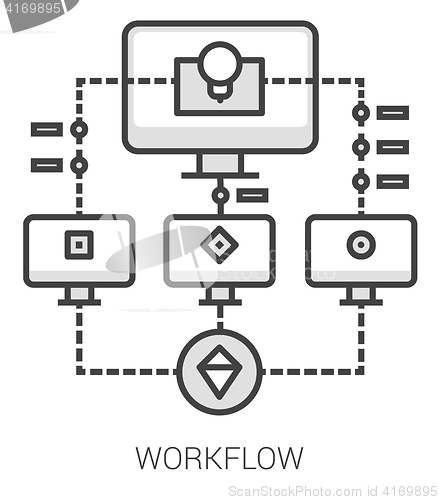 Image of Workflow line infographic.