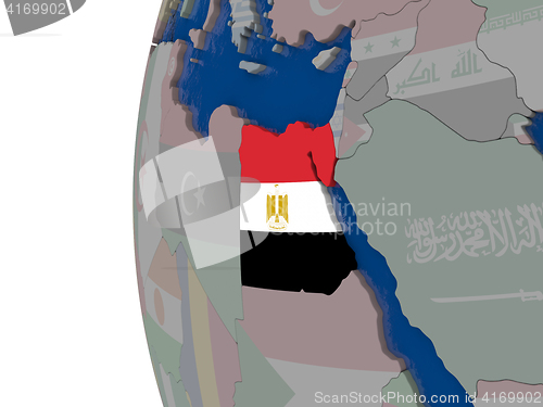 Image of Egypt with national flag